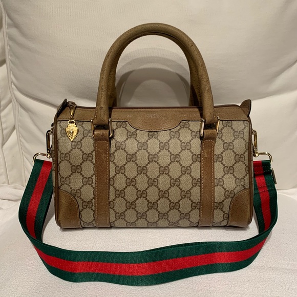 🔴SOLD🔴Vintage Gucci Boston Brown GG Monogram Bag - Picture 2 of 8